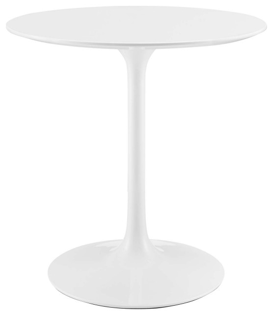 Modern White Tulip 28" Round Wood Top Dining Table