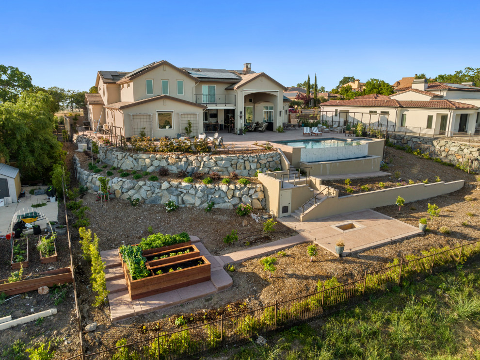 Backyard with Infinity Pool, Lincoln, CA Custom Home