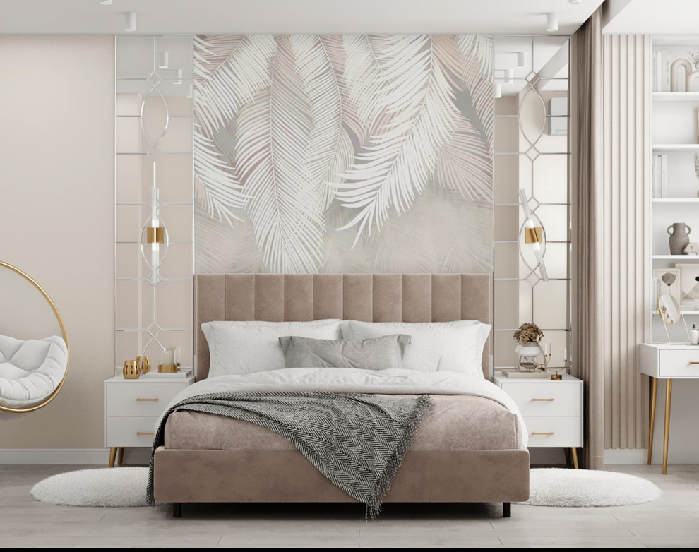 Квартира с гостиной с элементами ар-деко в современной интерпретации