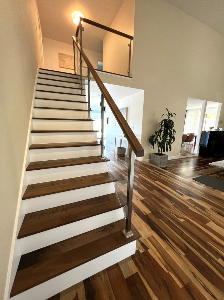 La Mesa Walnut Staircase - Contemporary - Staircase - San Francisco ...