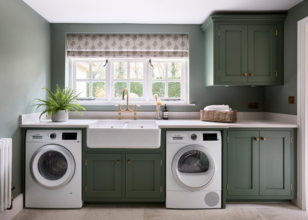 Photo of a traditional laundry room in Essex.