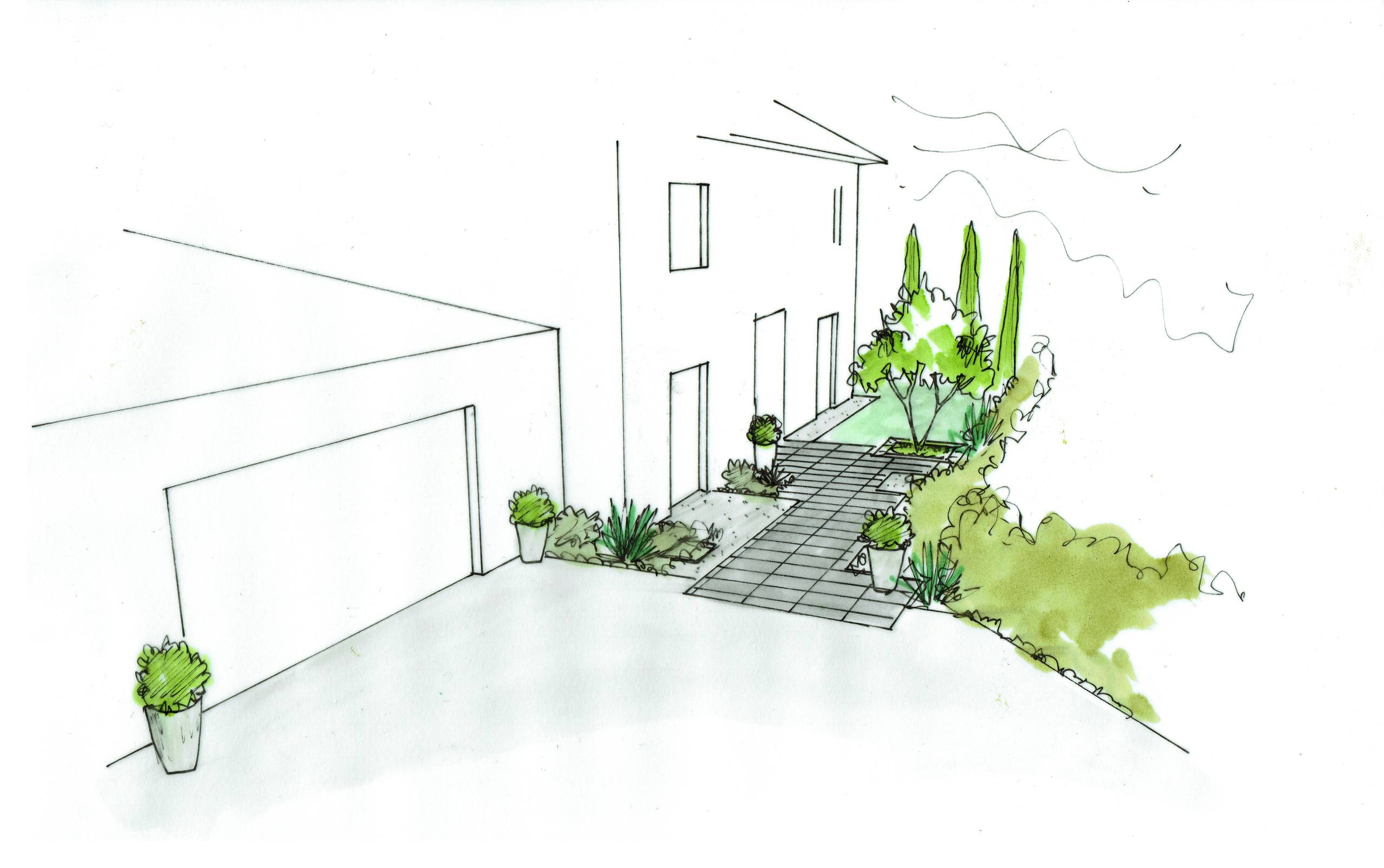 Croquis d'ambiance - vue de la partie avant
