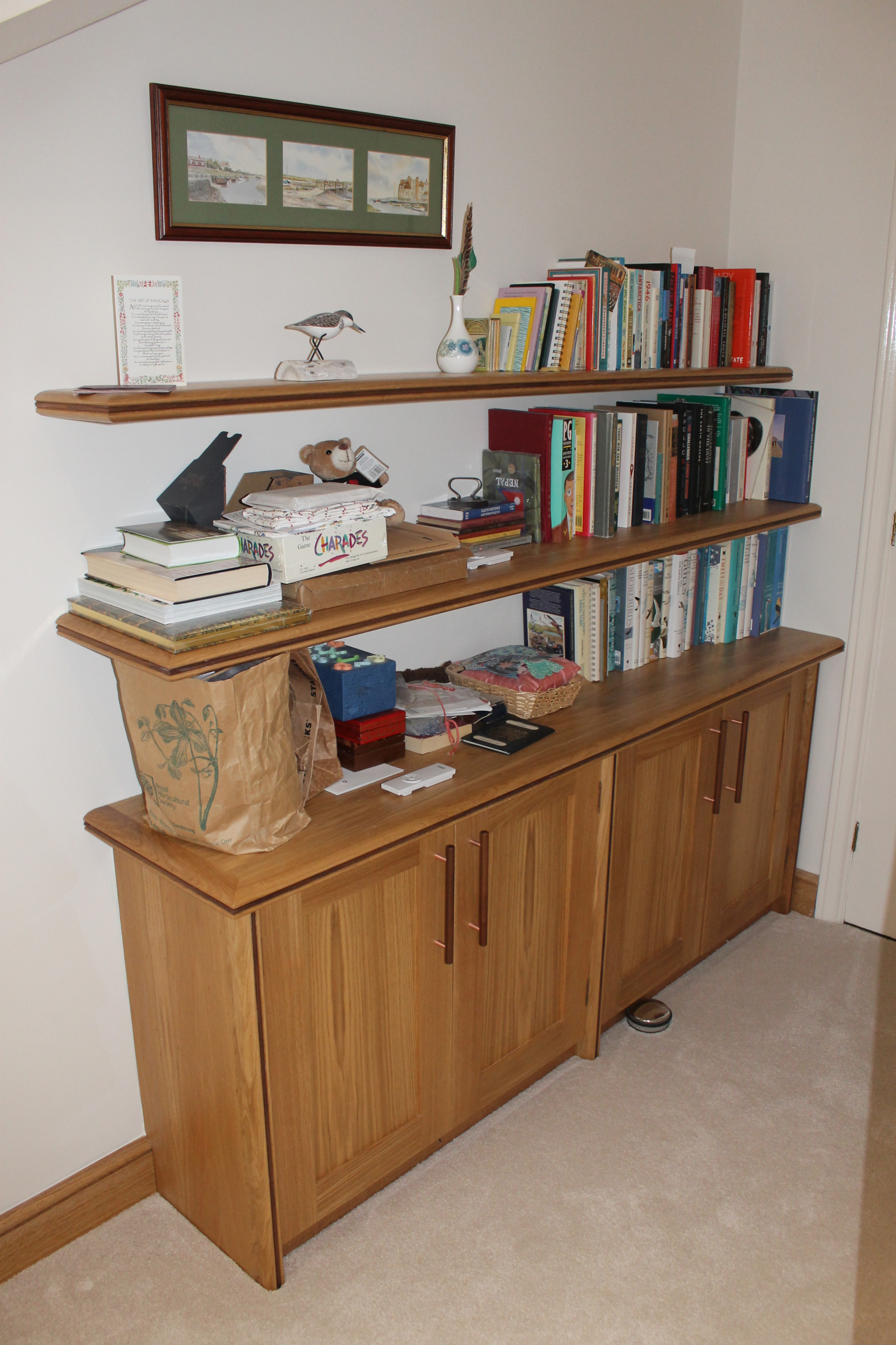 Oak and walnut fitted wardrobes