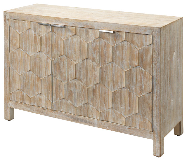 Juniper Three Door Gray Washed Fir Wood Farmhouse Buffets And Sideboards by