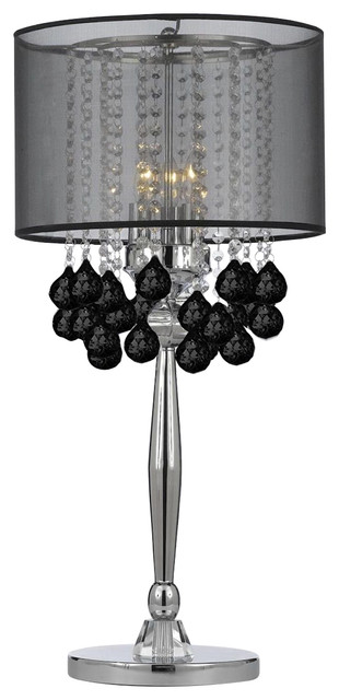 Ceiling Fixture Silver Mist Crystal, Black Crystal Table Lamp Shade