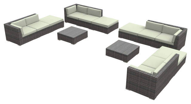 Key West Outdoor Patio Furniture Sofa Sectional 14 Piece Set Outdoor Patio Furniture Sofa Sectional