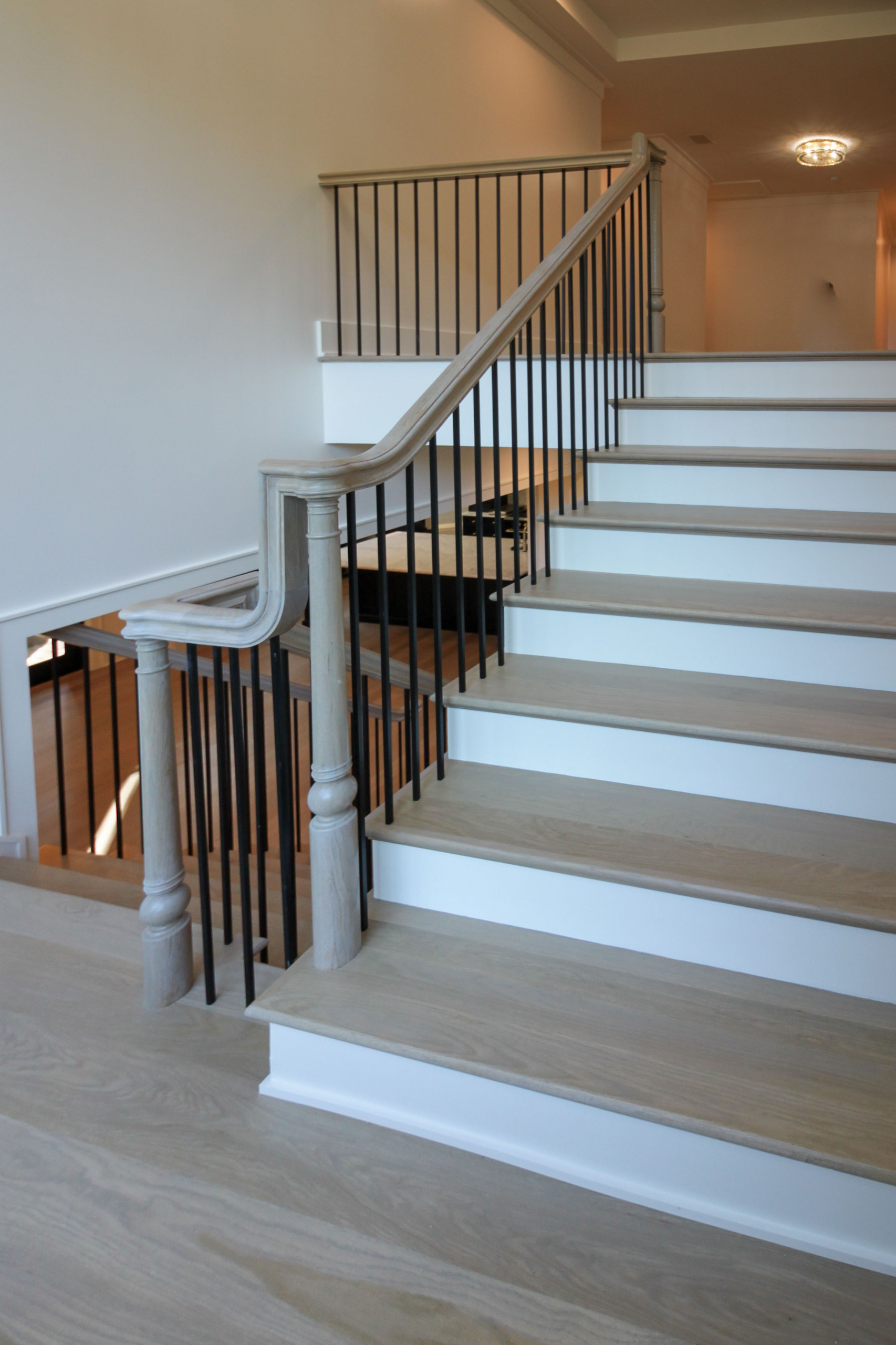 93_Captivating Light Wood Railing System with Black Spindles, Arlington VA 22207