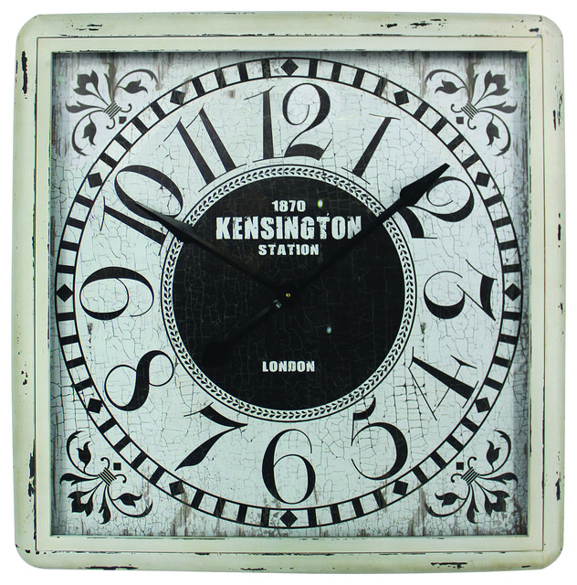 Square Kensington Wall Clock Farmhouse Wall Clocks By Hedgeapple