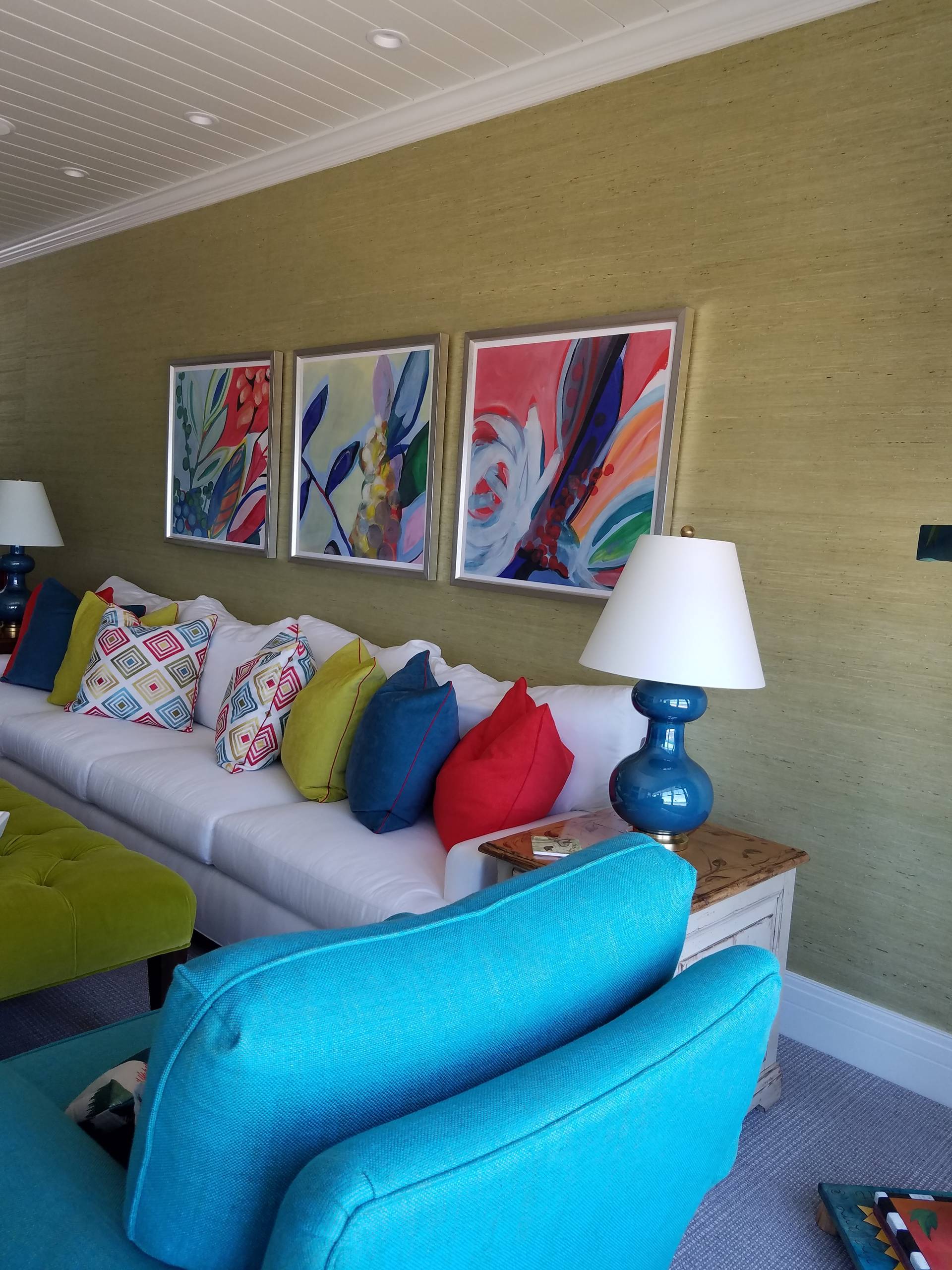 Grasscloth Install: Large Family Room
