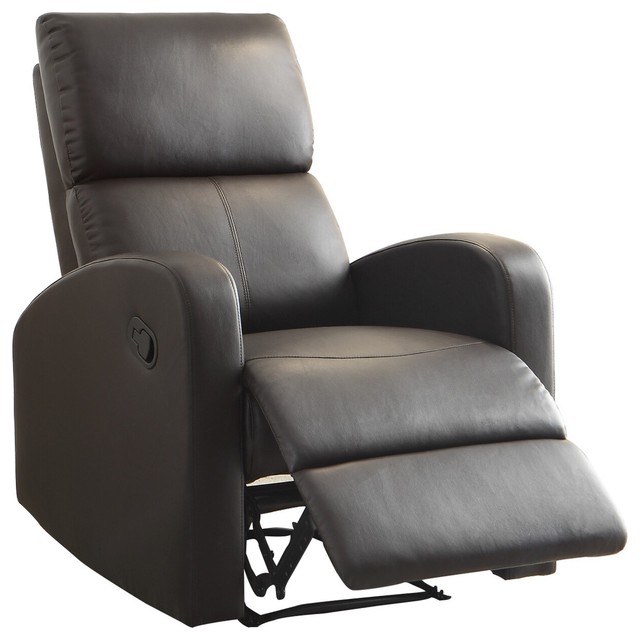 Martell Recliner Chair, Dark Brown Leather Contemporary Recliner