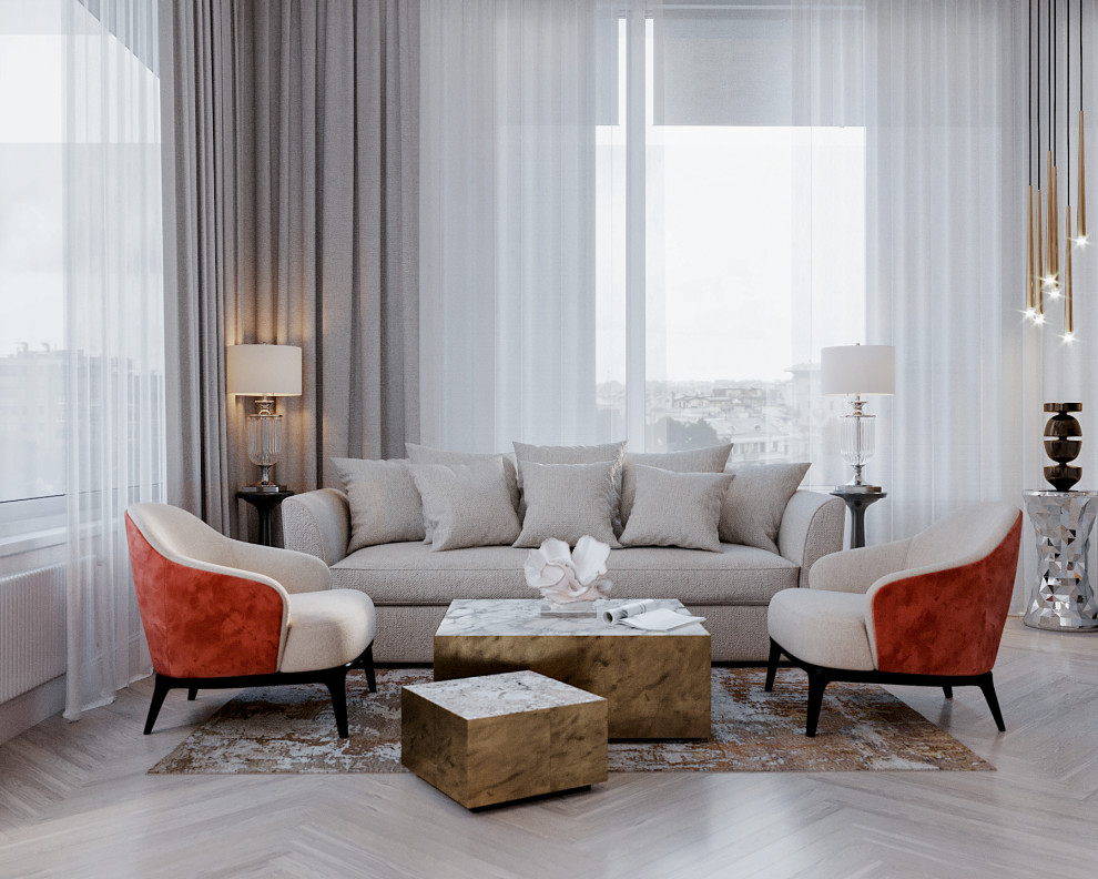 Кухня гостиная в пентхаусе