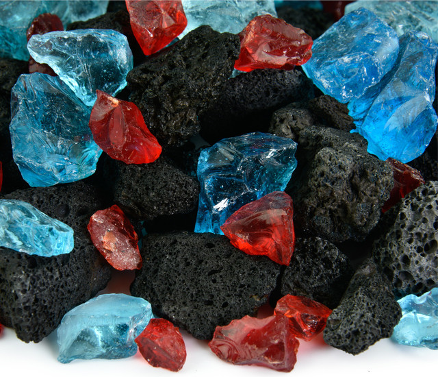 Fire Glass Lava Rock Blends 10 Lbs Contemporary Fire Pit