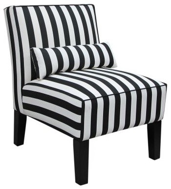 Skyline Armless Chair - Canopy Stripe Black/White