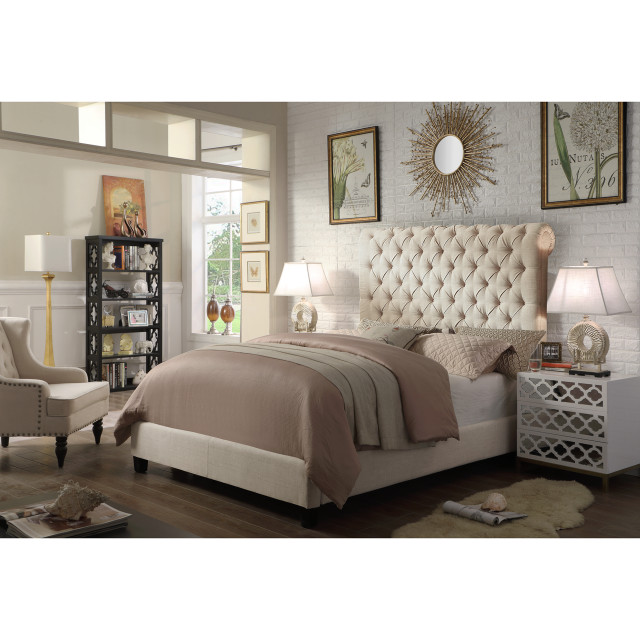 Alexis Chesterfield Tufted Upholstered Platform Bed, King