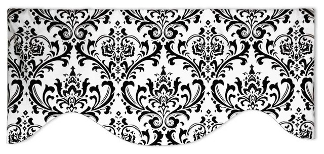 Traditions Black and White Modern Valance
