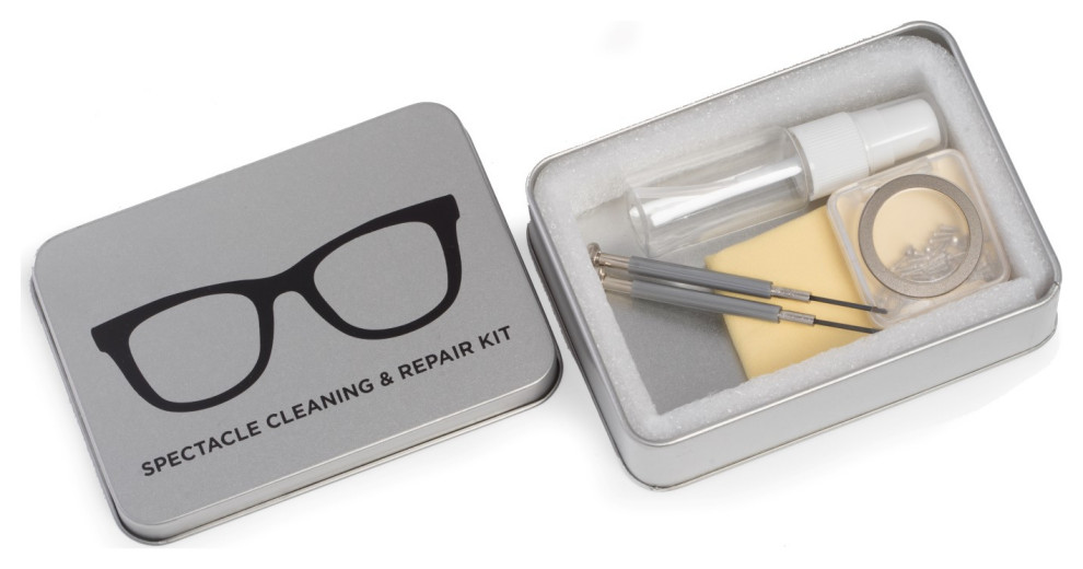 Eye Glass Cleaning and Repair Kit, Metal Case
