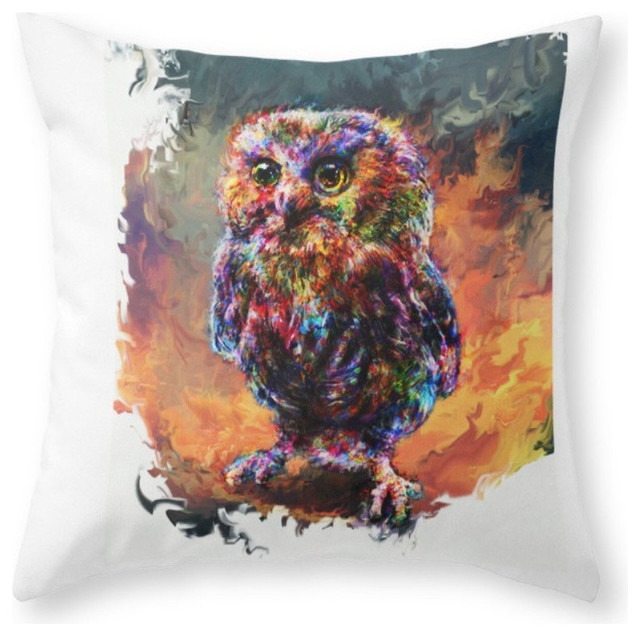 Society6 Brave Little Owl Throw Pillow Contemporary