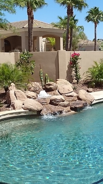 Waterfalls rustic-swimming-pool