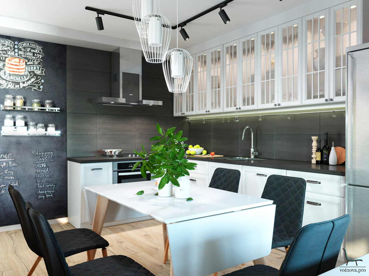 Скандинавская кухня с элементами лофта