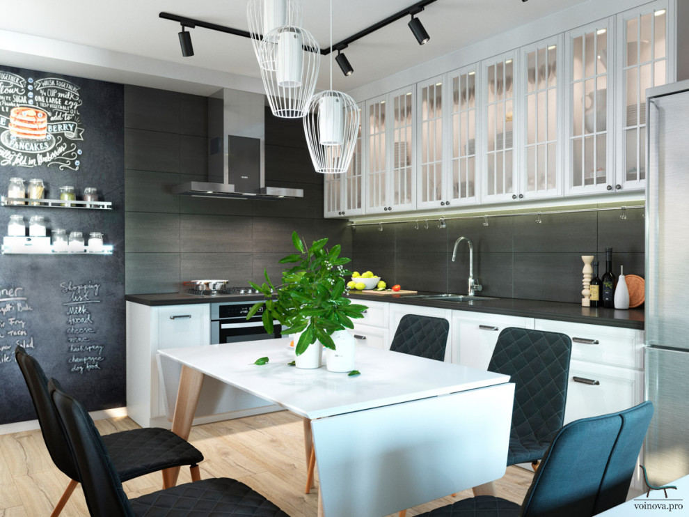 Скандинавская кухня с элементами лофта