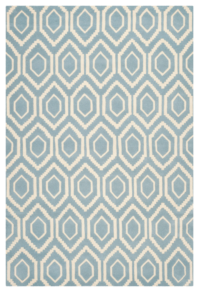 Safavieh Chatham Collection CHT731 Rug, Blue/Ivory, 6'x9'