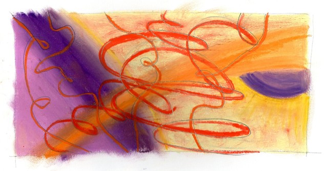 croquis aux pastels moderne-tableau-d-art