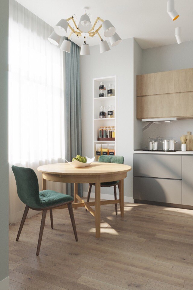 Дизайн квартиры 38м2 евродвушка в стиле ЭКО