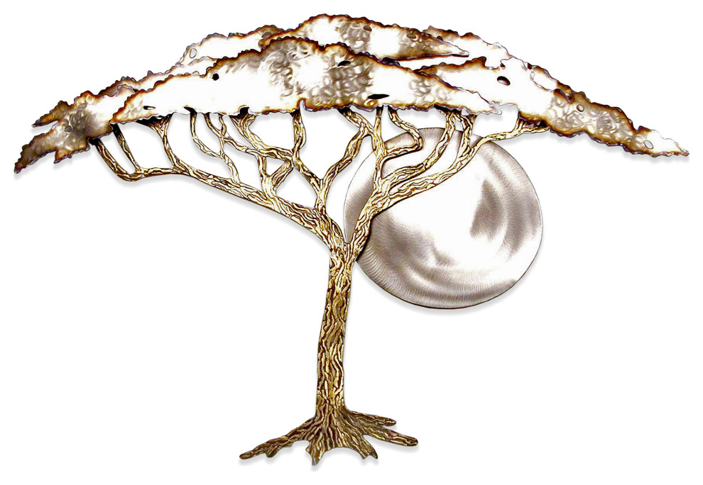 Coastal Home Decor 'Acacia Tree in Moonlight' SST Steel Beach Acacia