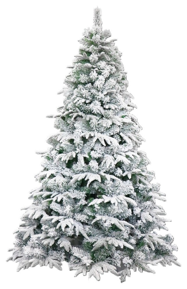 ALEKO CT70H880 Artificial Holiday Christmas Tree Premium Pine with Stand Snow Dusted 6 Foot Green and White 