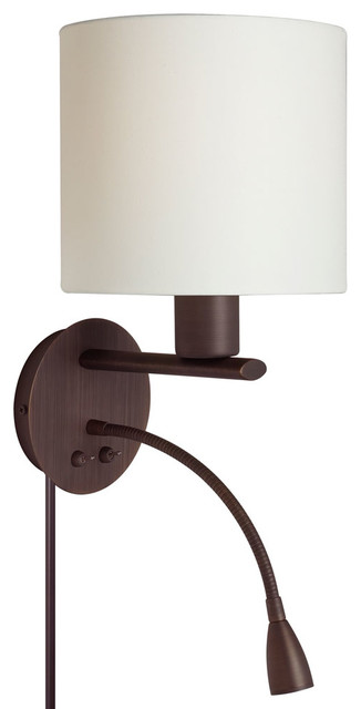 Dainolite Dled410 W Obb Wall Sconce With Gooseneck Led Reading Lamp Finish