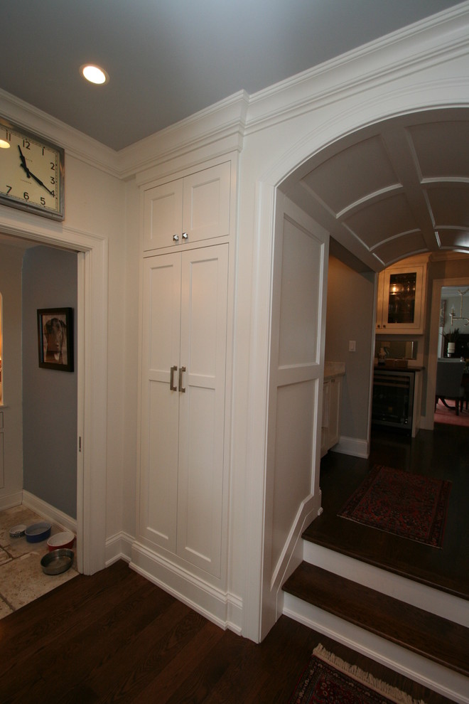 Example of a large transitional ceramic tile kitchen design in Chicago