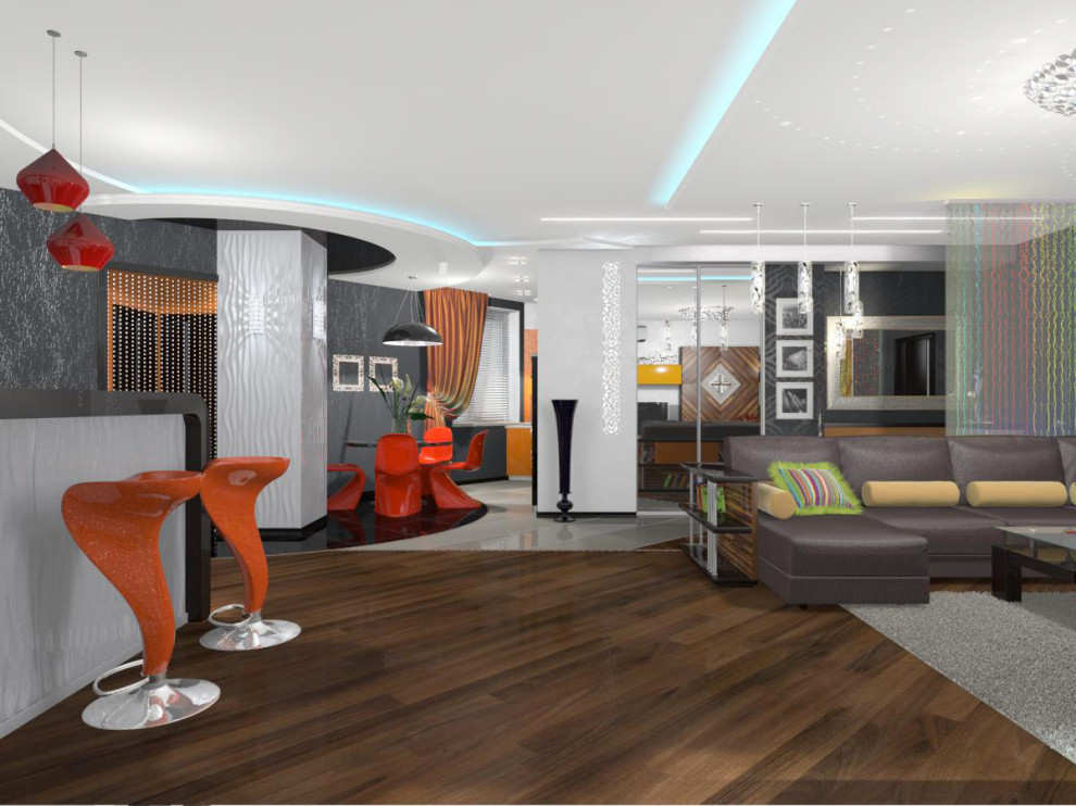 визуализация "Гостиная - студия"