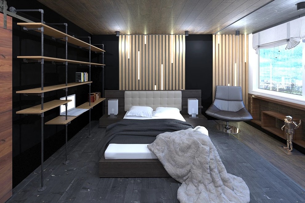 СПАЛЬНЯ МОСКОВСКОГО ХОЛОСТЯКА В СТИЛЕ ЭКО-ЛОФТ