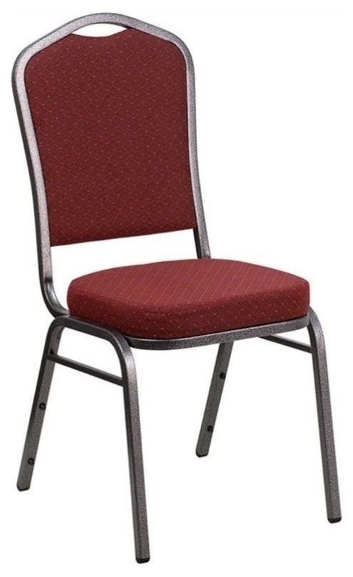 Bowery Hill Stacking Banquet Stacking Chair in Burgundy