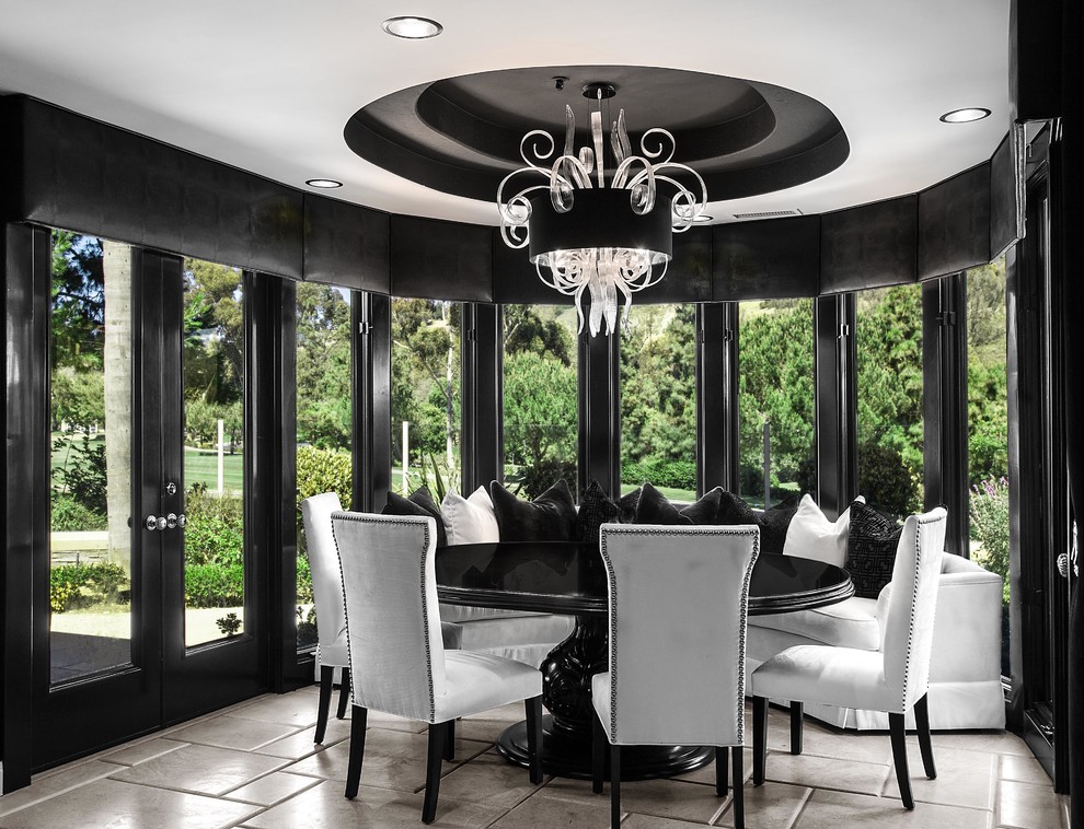 Example of a mid-sized trendy dining room design in Orange County