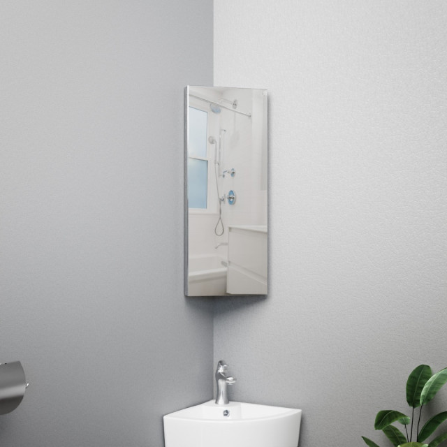 Corner Wall Mount Medicine Cabinet Stainless Steel Bathroom Cabinet ...