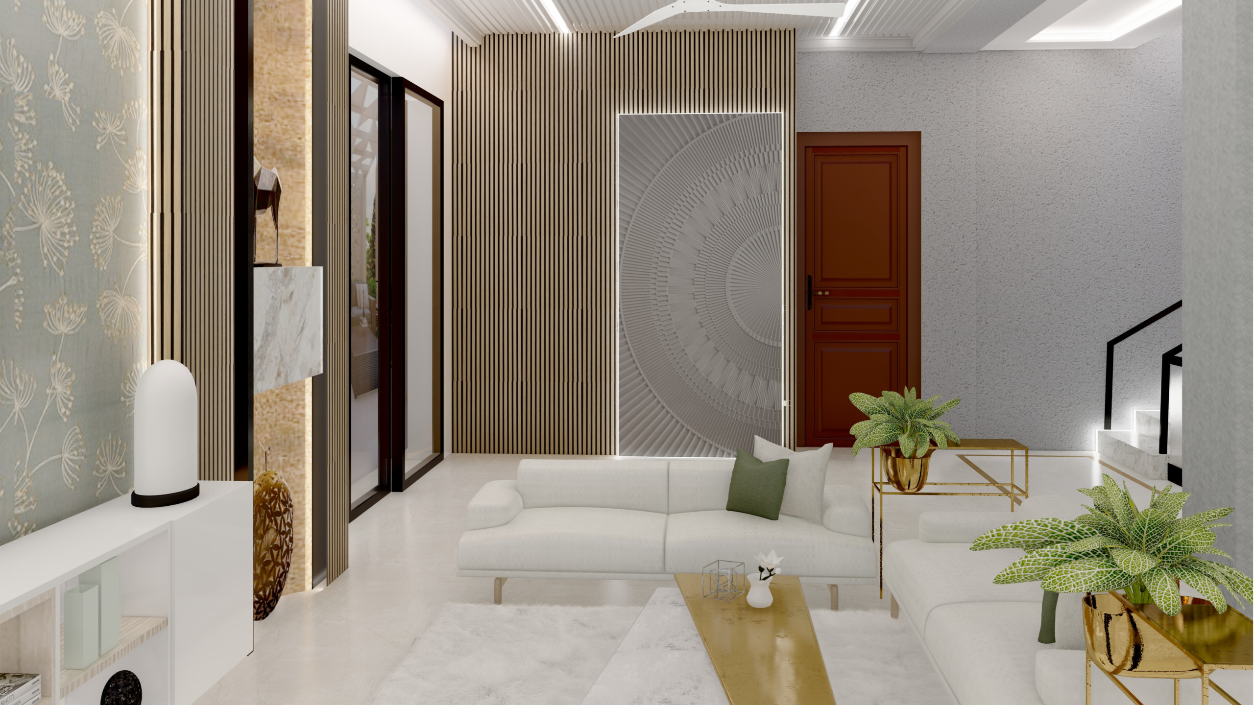 Chic Modern Lounge with Subtle Accents in Godalming