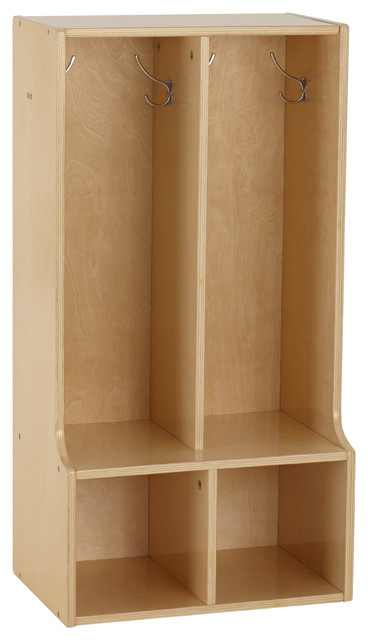 Birch Streamline 2 Section Toddler Coat Locker With Bench Birch Streamline 2 Section Toddler Coat Locker With Bench Transitional Toy Organizers By Virventures