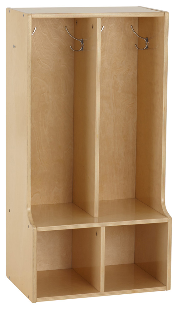 Birch Streamline 2 Section Toddler Coat Locker With Bench