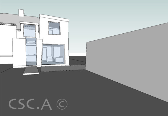 End of terrace rear extension and garage