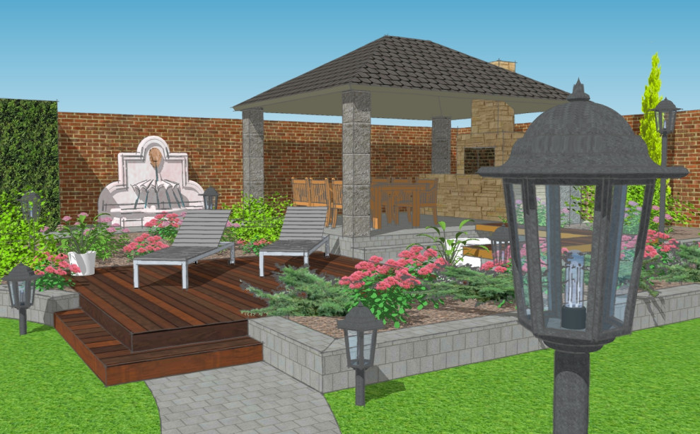 Зона отдыха на рельефном участке