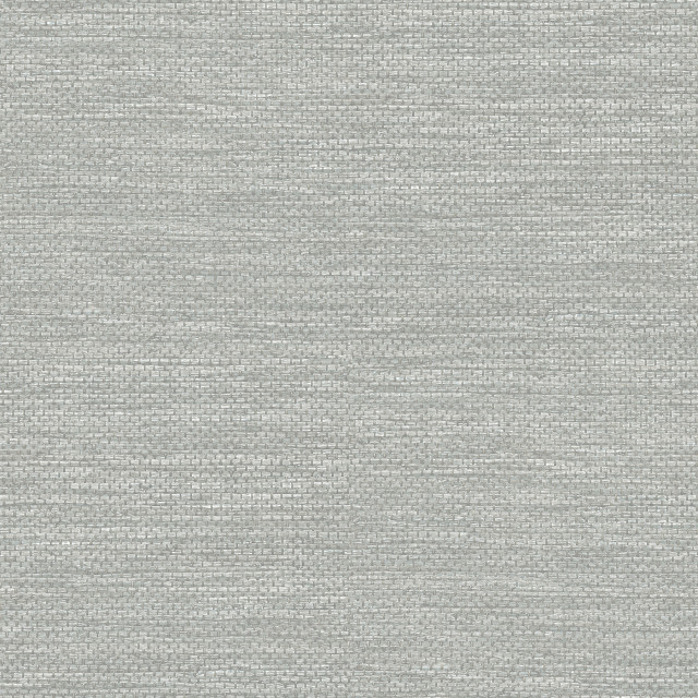 Malin Light Grey Faux Grasscloth Wallpaper, Swatch Transitional