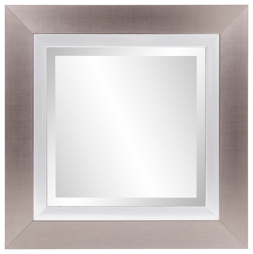 Howard Elliott Chicago Brushed Silver Square Mirror