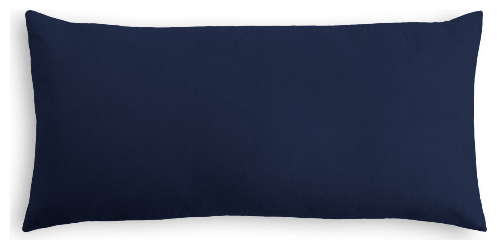 Velvet Lumbar Pillow, Navy, 12" X 18"