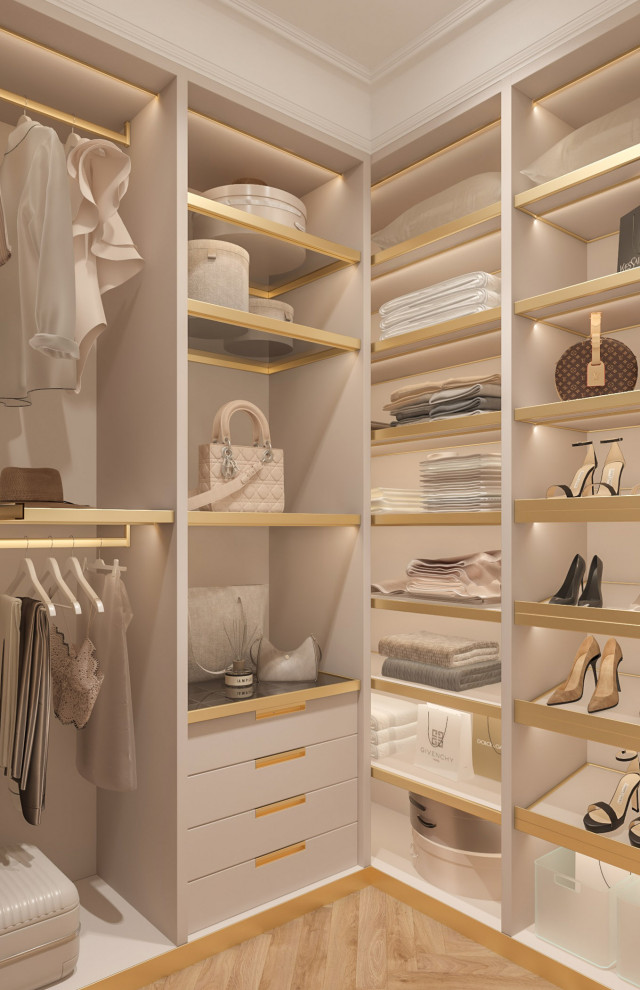 Интерьер Женской гардеробной . Таунхаус в КП "Образцово", 2 этаж