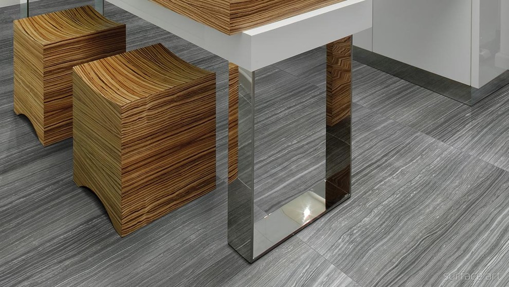 Example of a minimalist kitchen design in Seattle