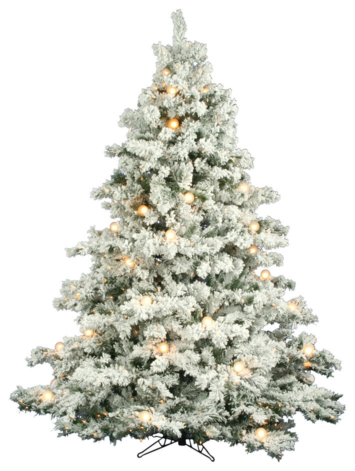Vickerman Flocked Alaskan Pine Tree, 7.5' Christmas Trees by