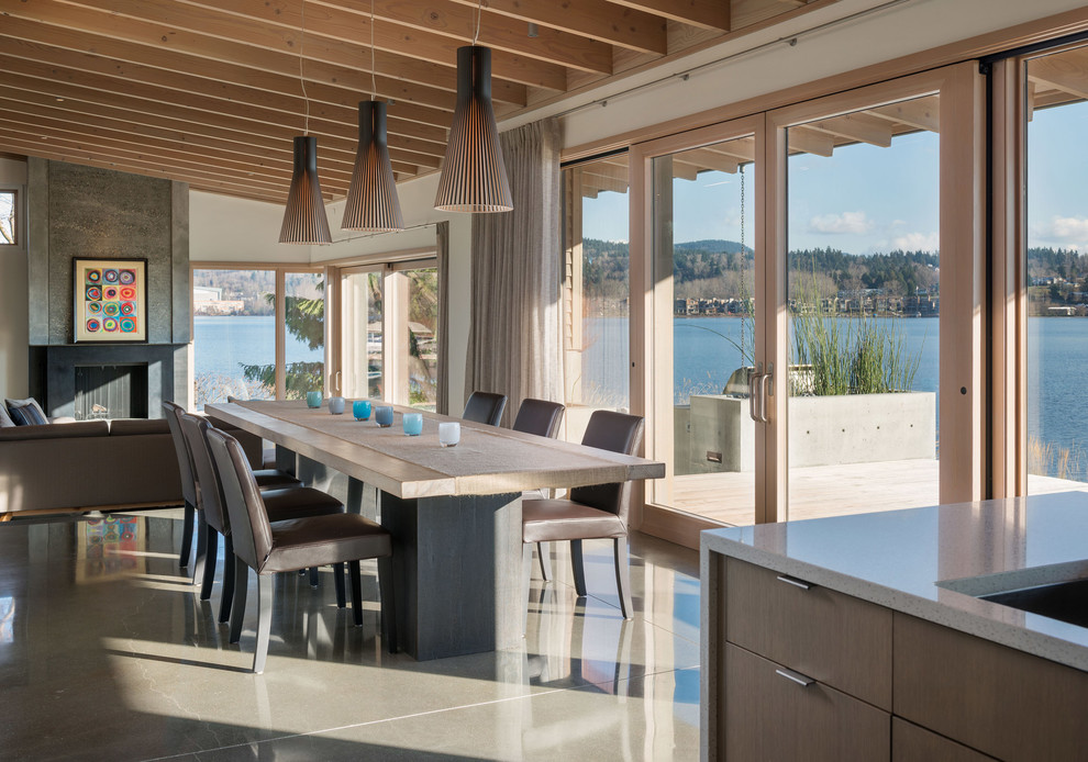 Photo of a coastal dining room in Seattle.
