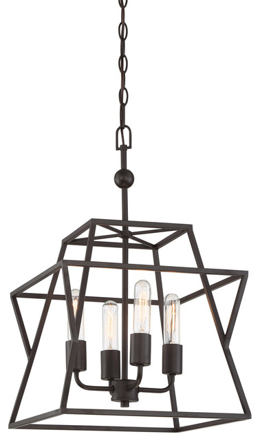 Berwick 4 Light Foyer Pendant In Western Bronze Berwick 4 Light Foyer Pendant In Western Bronze