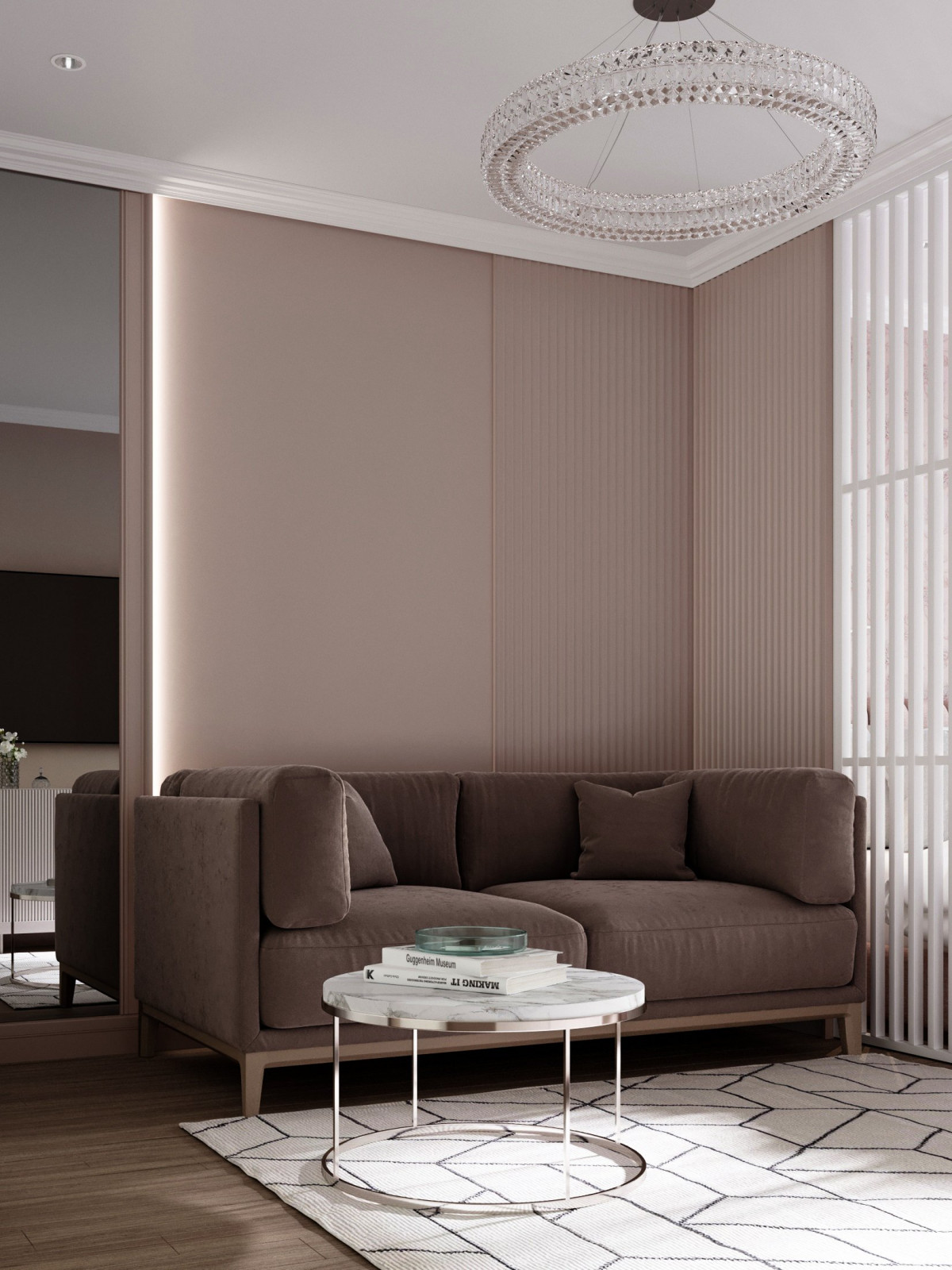 Дизайн проект квартиры "Пудра"